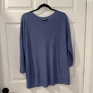 J.jill Wearever Women's Sweater Size XL Linen Blend Waffle Knit Casual Boat Neck